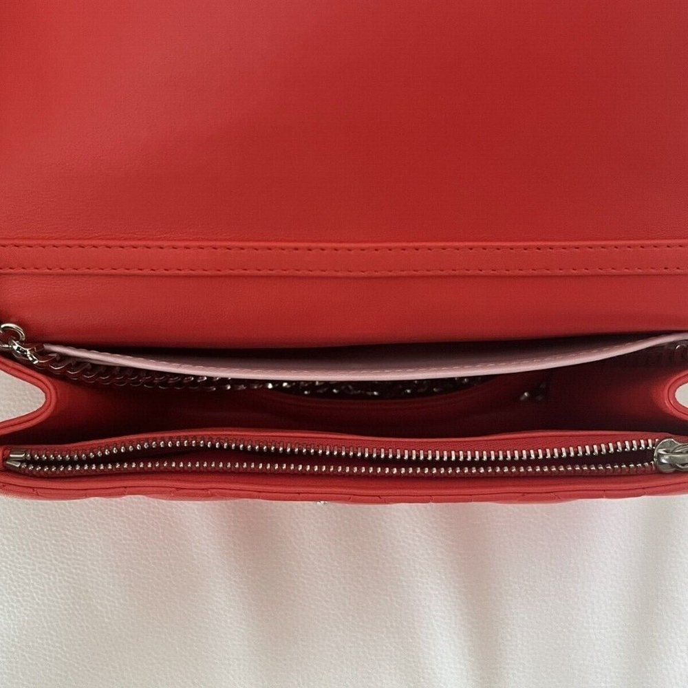 CHRISTIAN DIOR Lambskin Cannage Miss Dior Promenade Bag Coral Orange/Vermillion - Picture 12 of 17